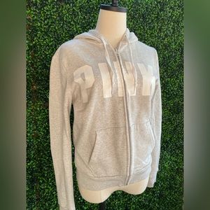 Light grey zip up hoodies from pink